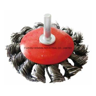 Shaft Mounted Bevel Wire Brush with Twist Knot (WW-SMB52)