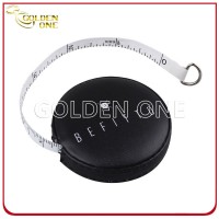 Customized Printing PU Leather Circle Shape Mini Tape Measure